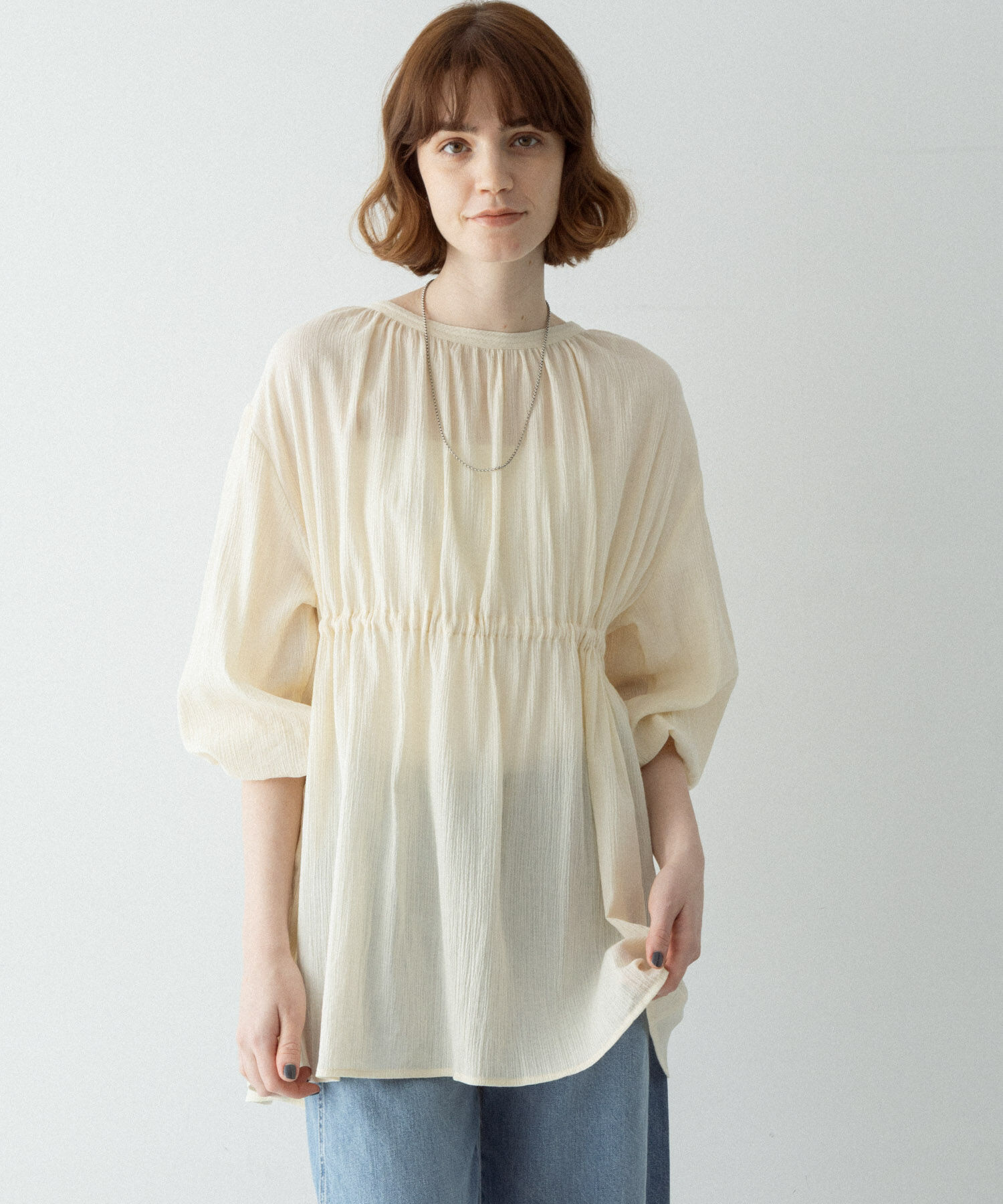 Sonny Label 「『WEB限定』フロントリボン楊柳ブラウス」|シャツ・ブラウス|