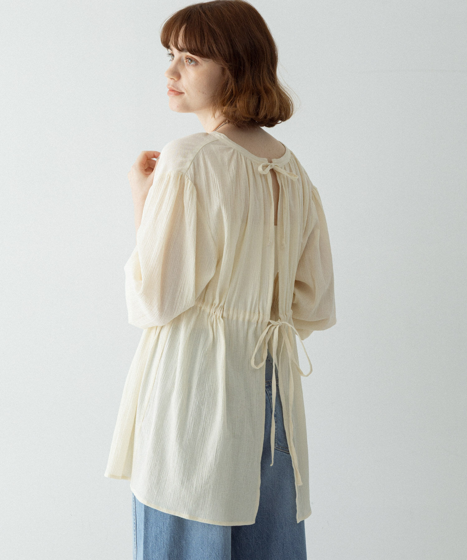 Sonny Label 「『WEB限定』フロントリボン楊柳ブラウス」|シャツ・ブラウス|