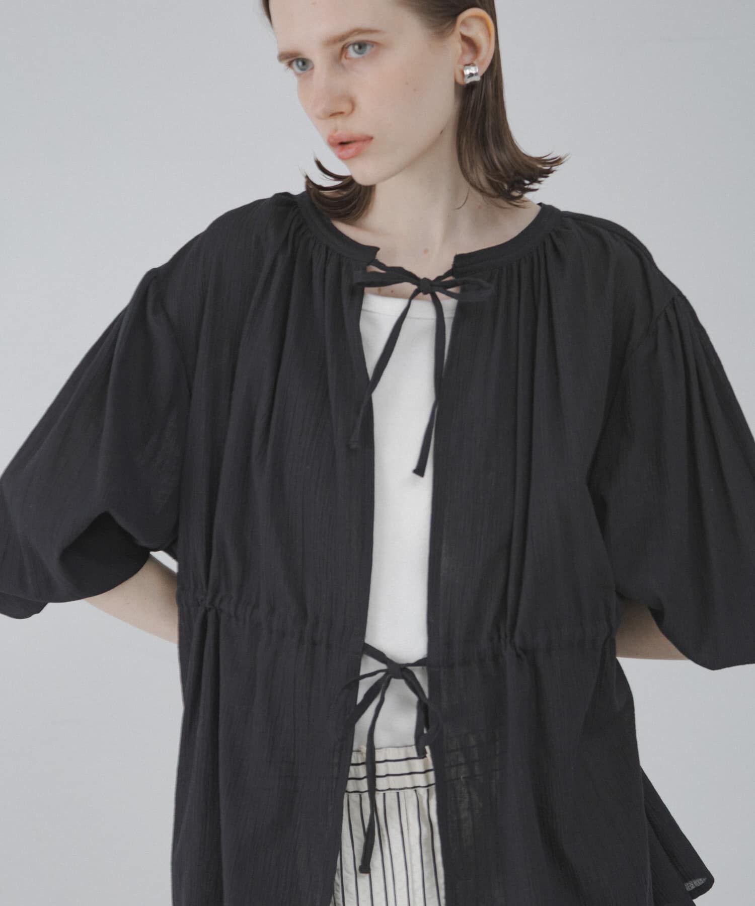 Sonny Label 「『WEB限定』フロントリボン楊柳ブラウス」|シャツ・ブラウス|