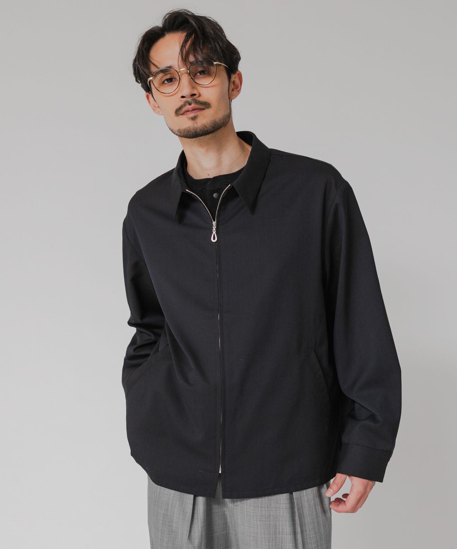 URBAN RESEARCH「WASHABLE WOOL SPORTS JACKET」|ブルゾン・スタジャン|ネイビー