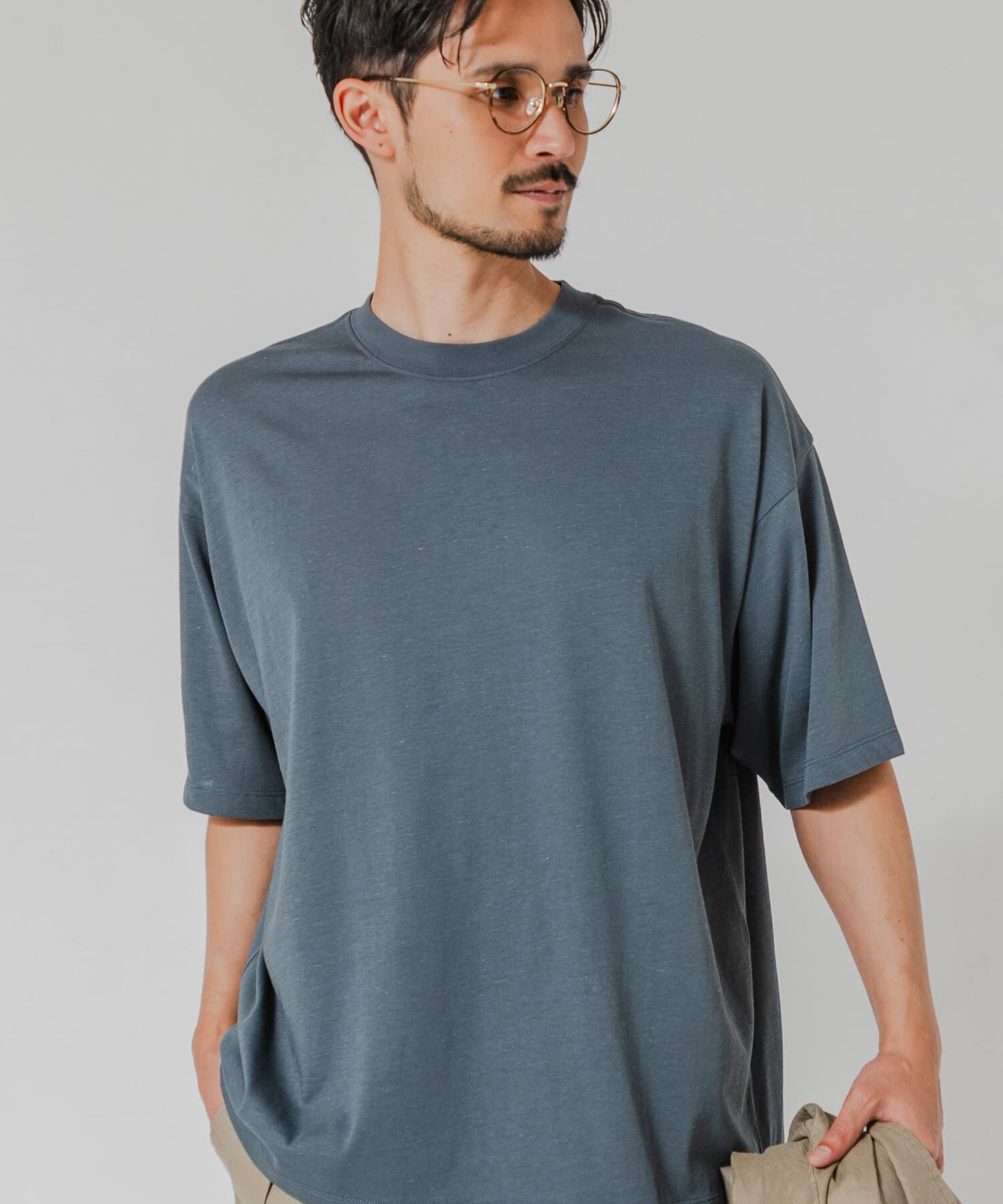URBAN RESEARCH「HEMP SILK BLEND T-SHIRTS」|Tシャツ・カットソー|ブルー