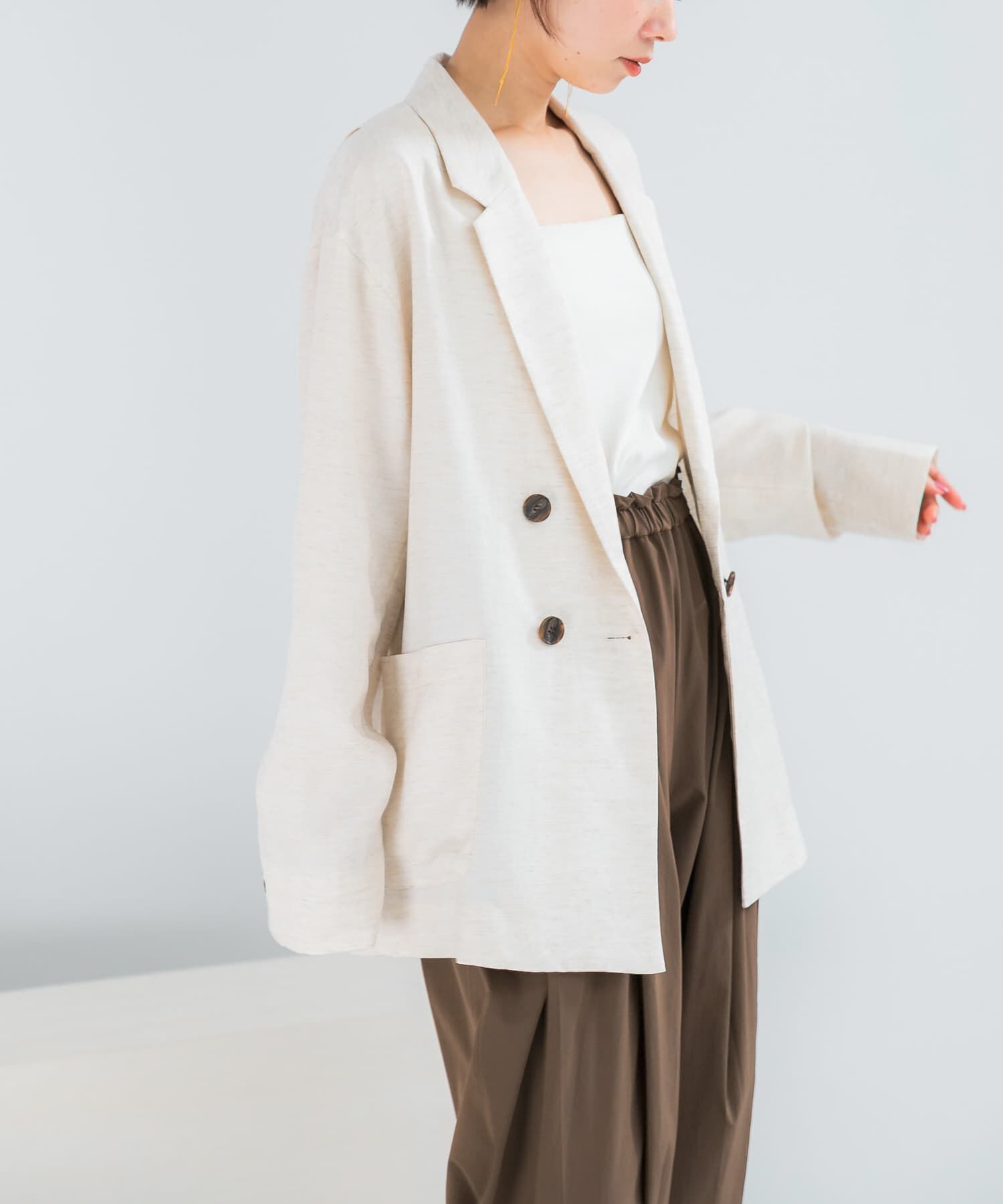 URBAN RESEARCH ROSSO「ELENDEEK　BACK CROSS TAILORED JACKET」|その他|ベージュ