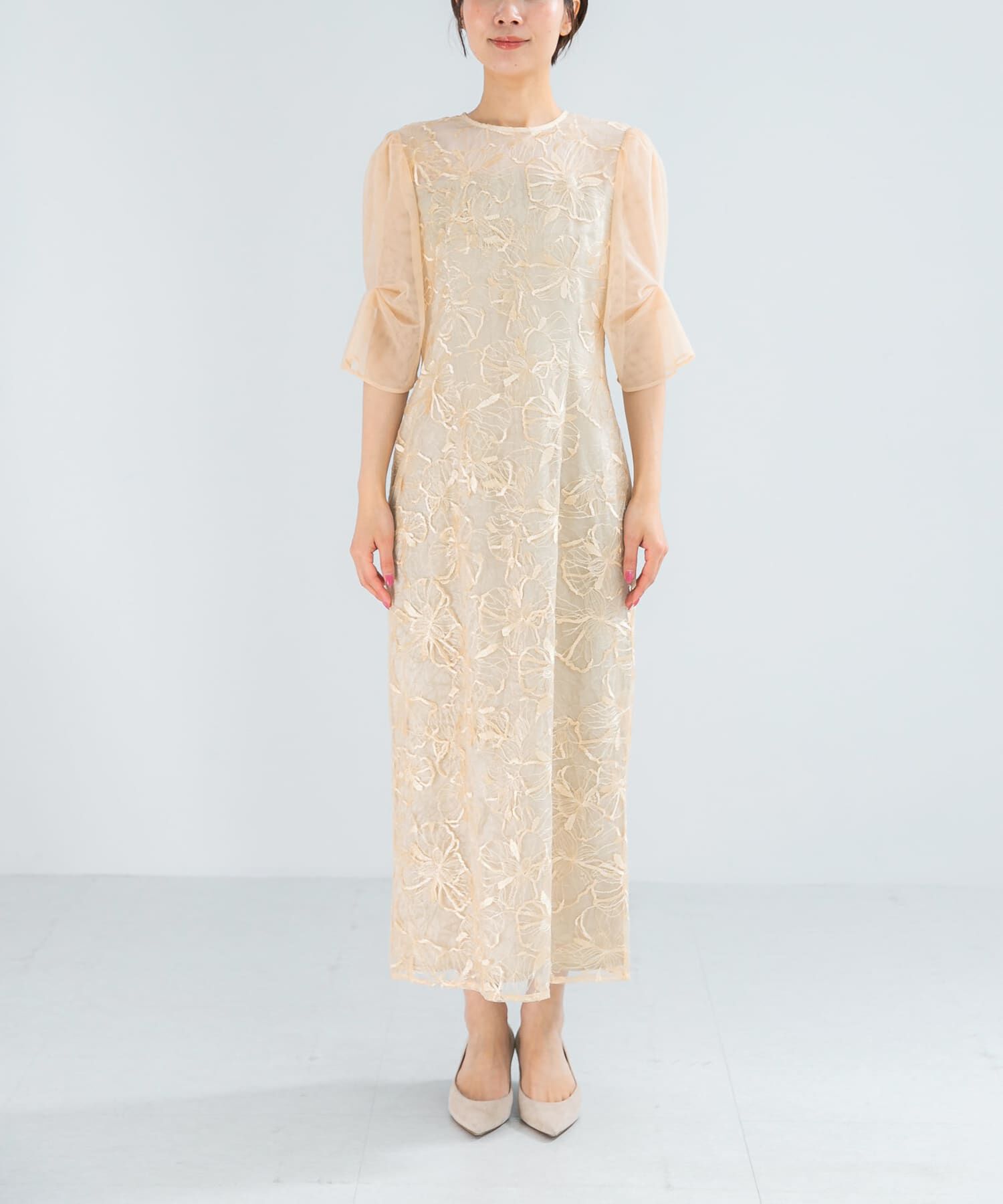 URBAN RESEARCH ROSSO「『別注』kaene&times;ROSSO　フラワーエンブロイダリードレス」|ワンピース|