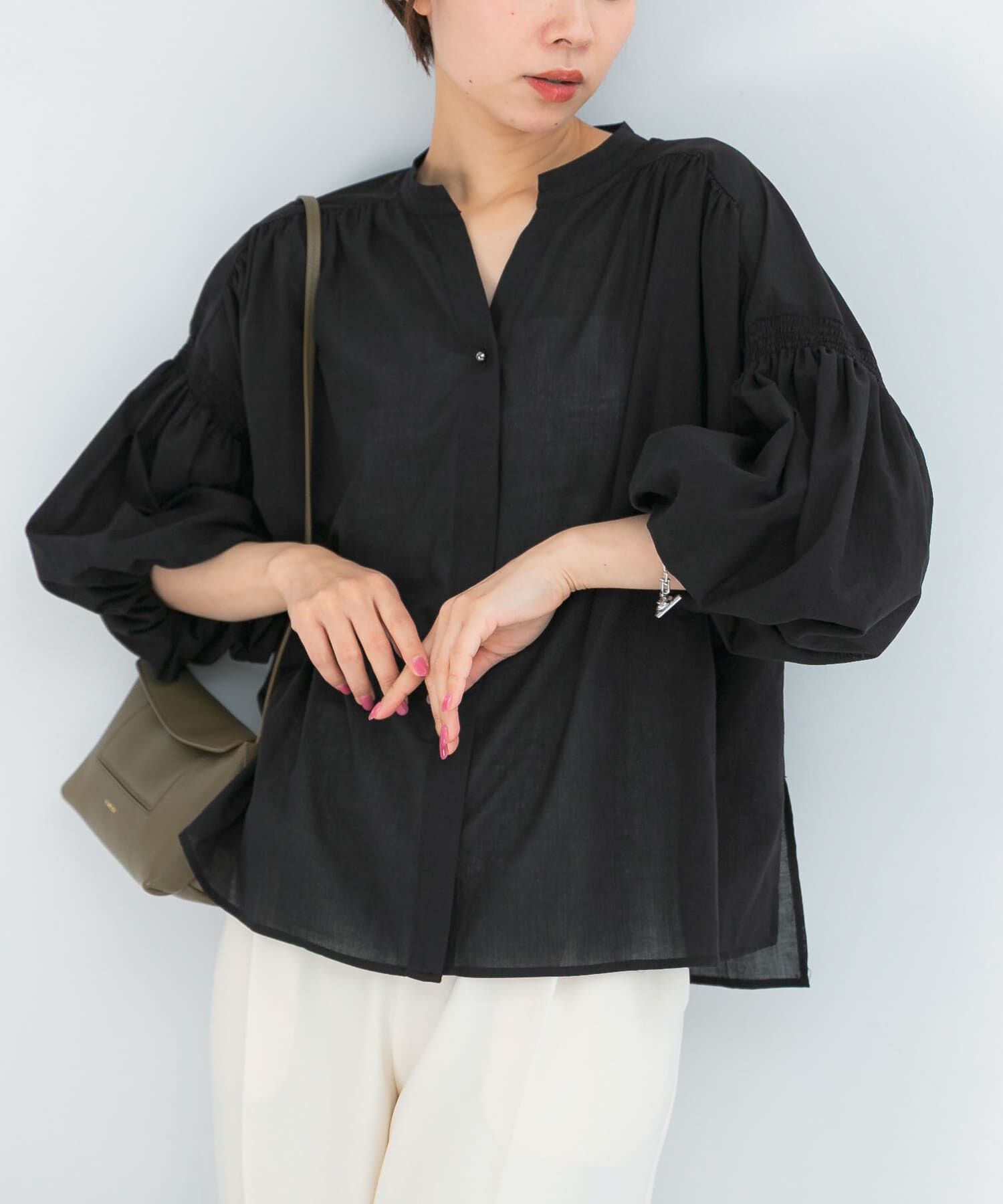 URBAN RESEARCH ROSSO「『WEB限定』コットンボイルバルーンスリーブブラウス」|シャツ・ブラウス|