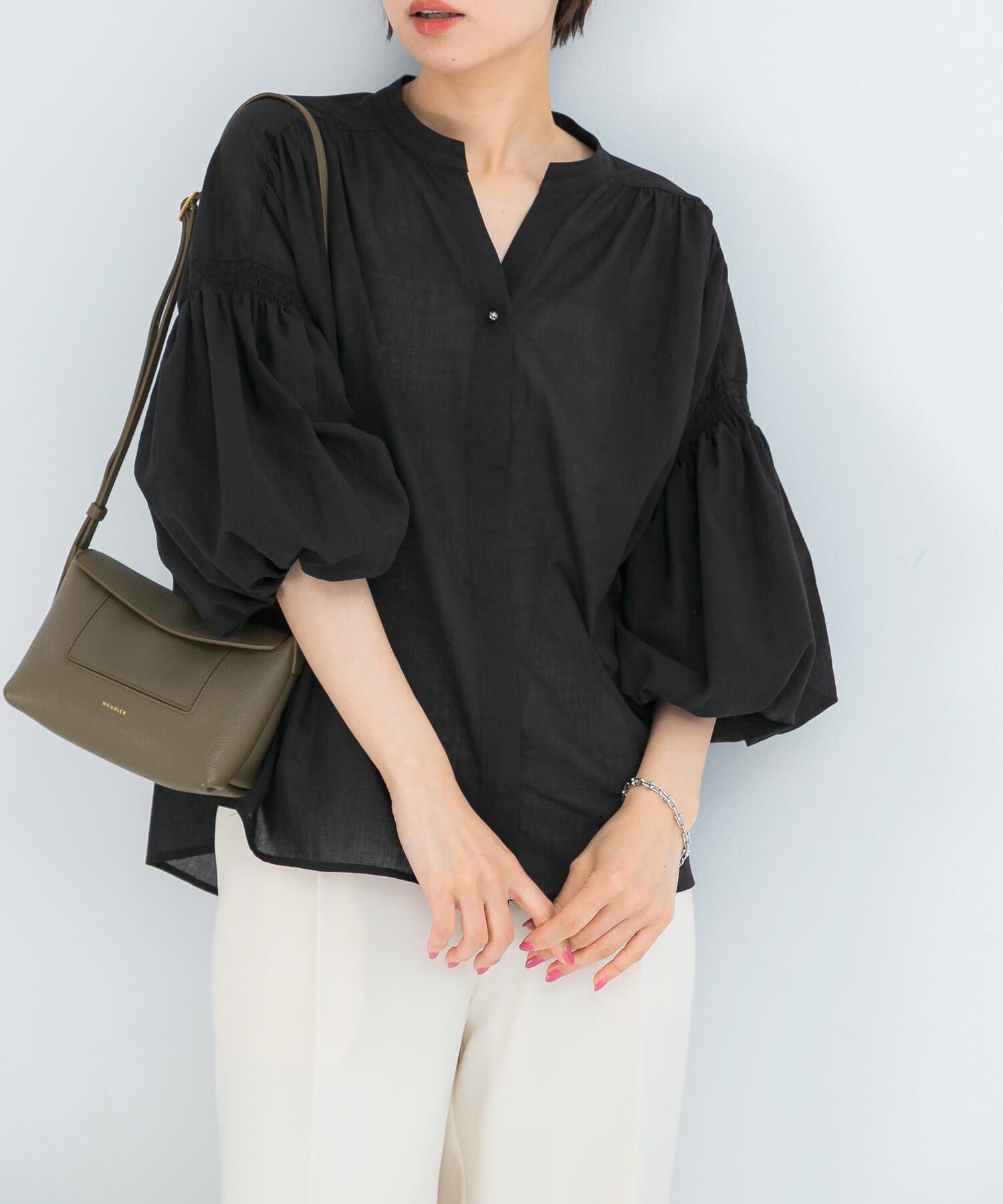 URBAN RESEARCH ROSSO「『WEB限定』コットンボイルバルーンスリーブブラウス」|シャツ・ブラウス|