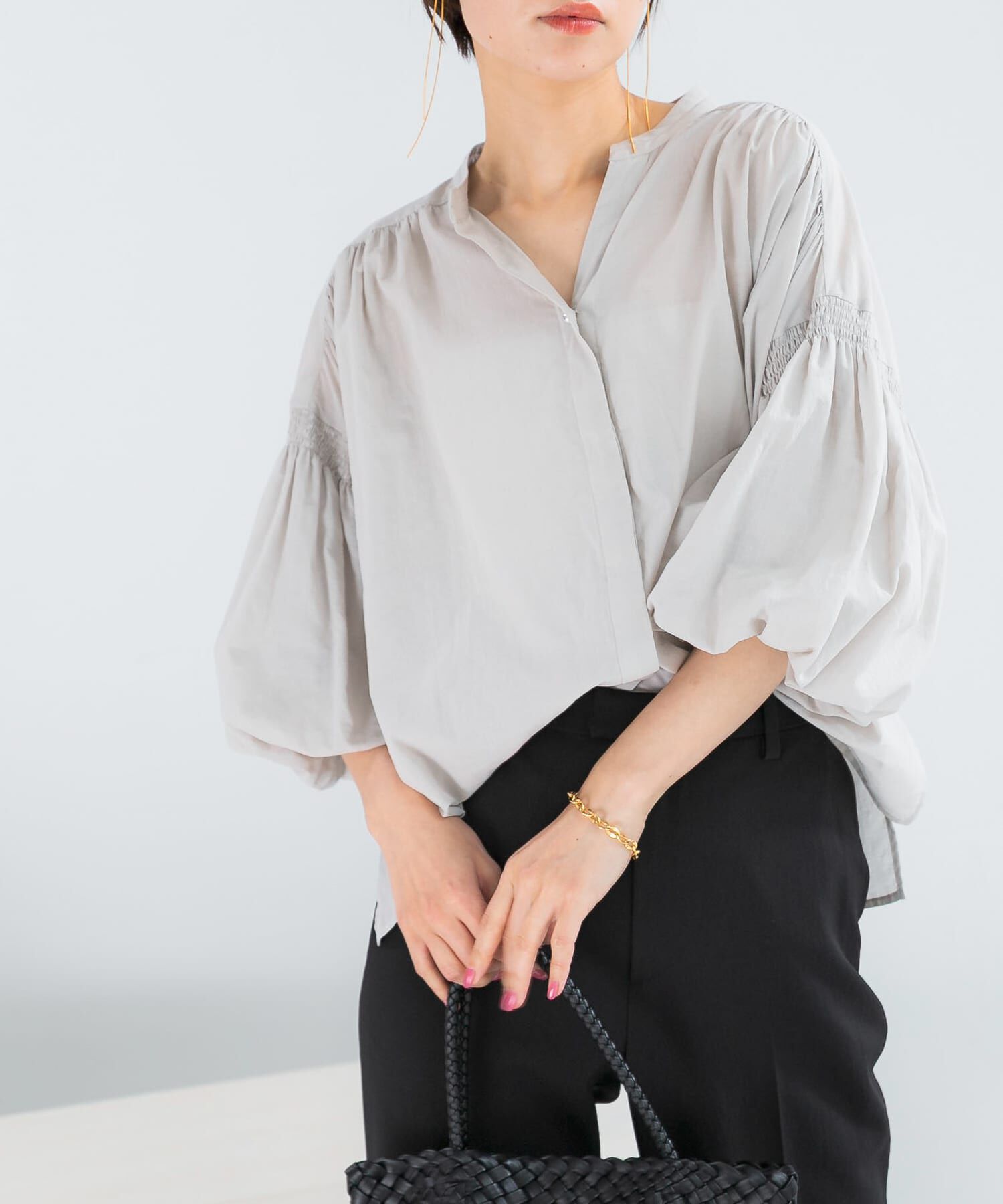 URBAN RESEARCH ROSSO「『WEB限定』コットンボイルバルーンスリーブブラウス」|シャツ・ブラウス|