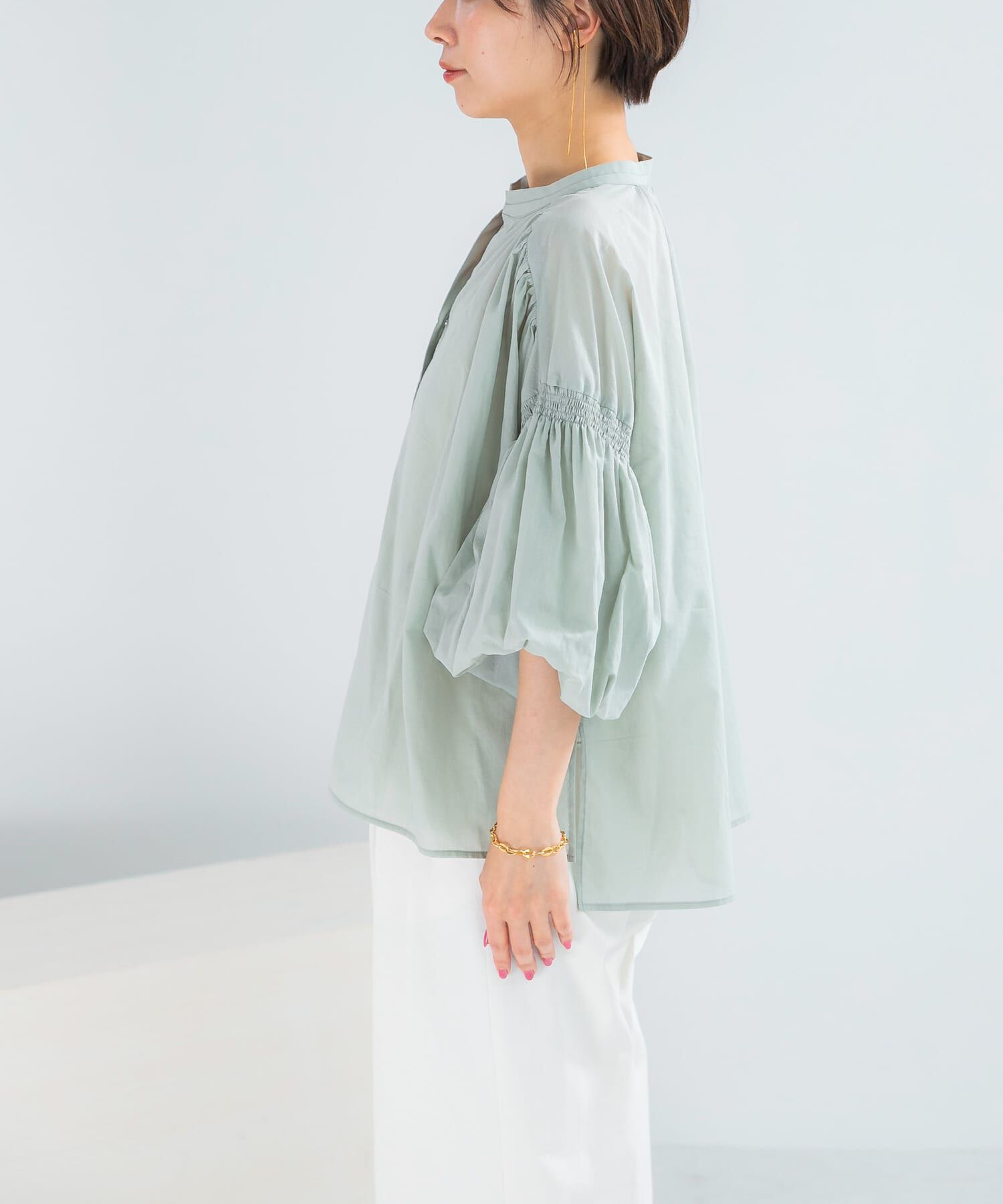 URBAN RESEARCH ROSSO「『WEB限定』コットンボイルバルーンスリーブブラウス」|シャツ・ブラウス|