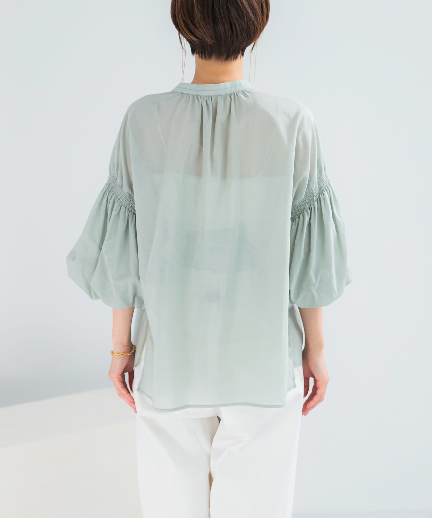 URBAN RESEARCH ROSSO「『WEB限定』コットンボイルバルーンスリーブブラウス」|シャツ・ブラウス|