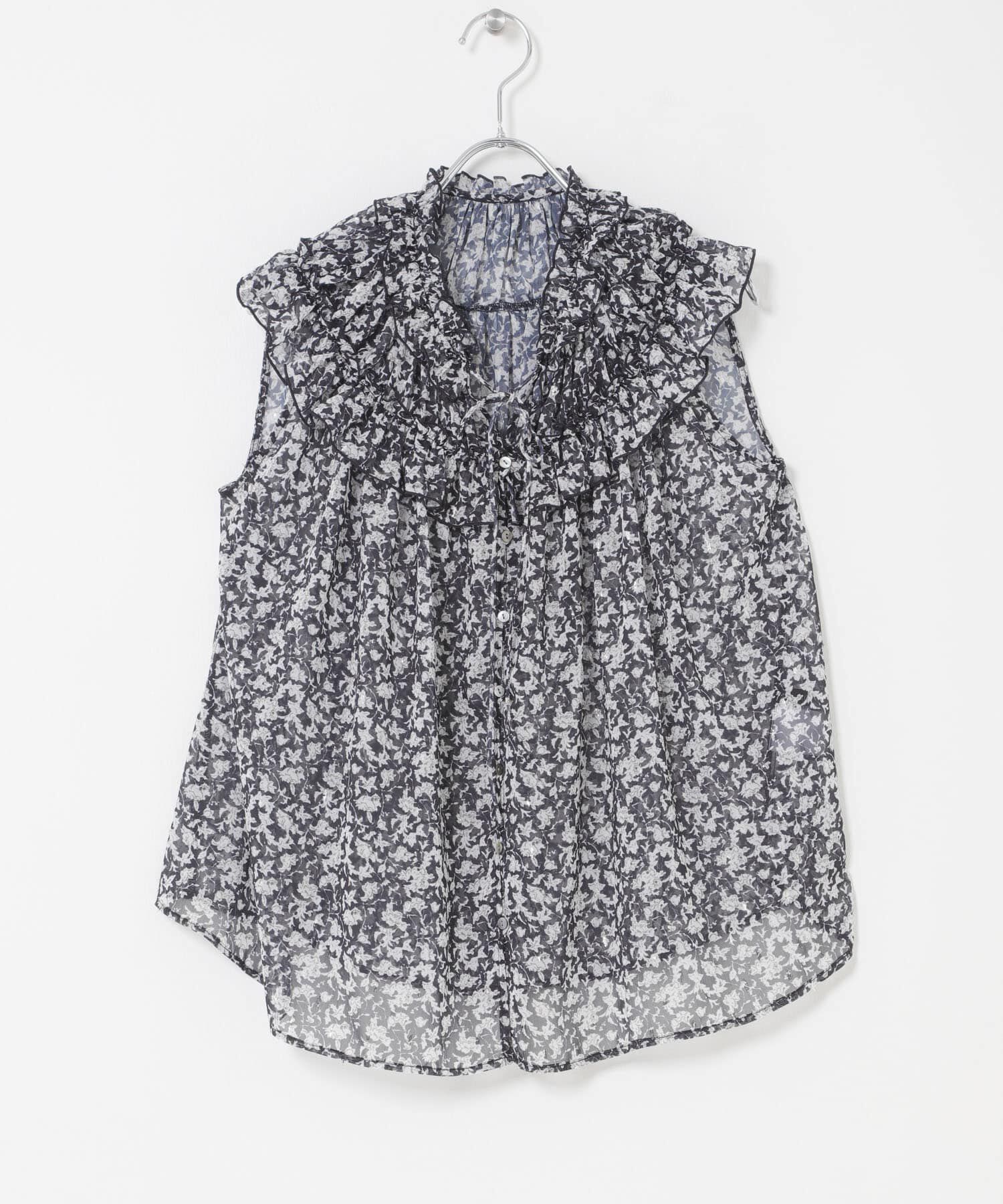 URBAN RESEARCH ROSSO「『WEB限定』フラワープリントフリルブラウス」|シャツ・ブラウス|