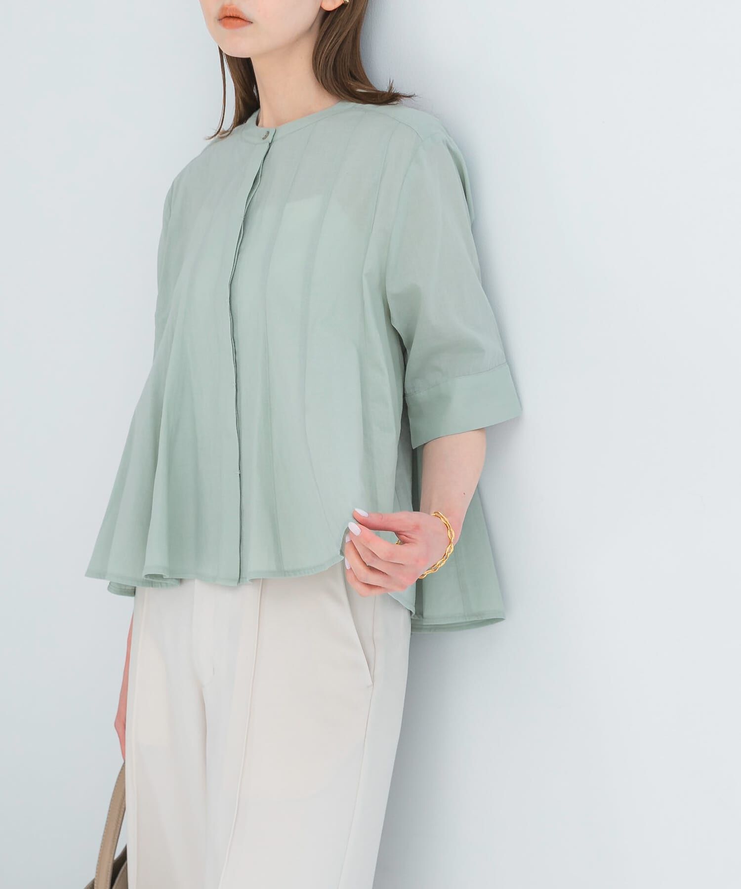 URBAN RESEARCH ROSSO「『WEB限定』コットンボイルフレアシャツ」|シャツ・ブラウス|