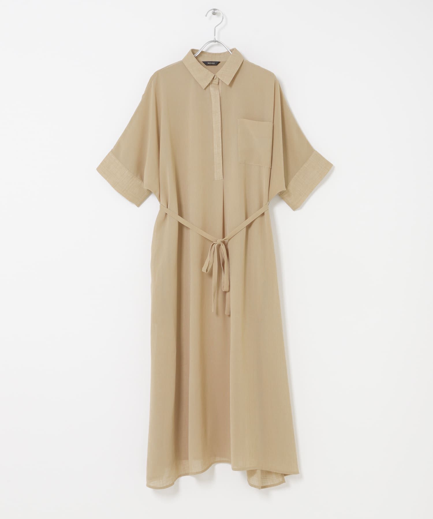 URBAN RESEARCH ROSSO「セミシアー5分袖シャツワンピース」|ワンピース|