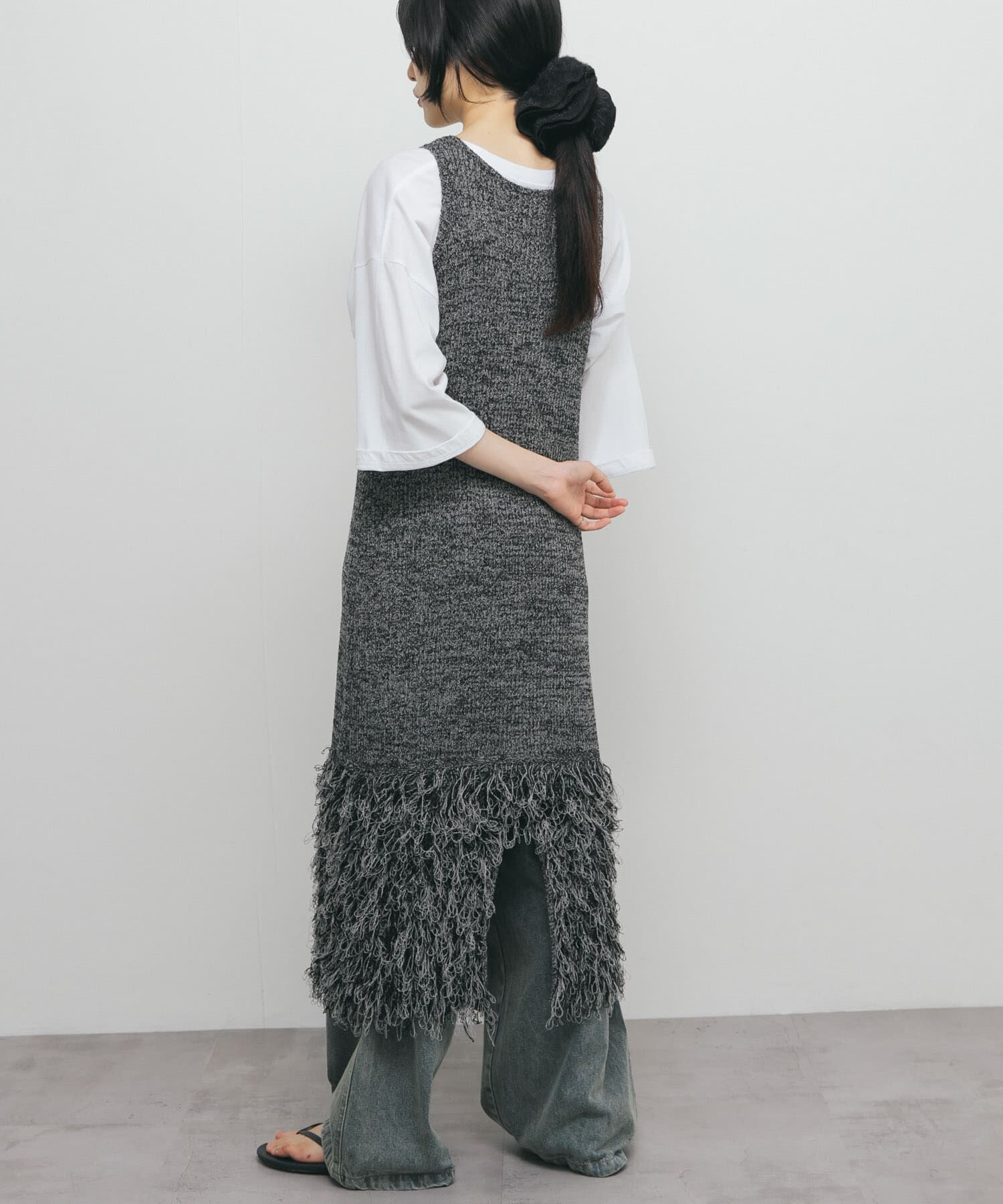  「ループフリンジニットワンピース」|ワンピース|