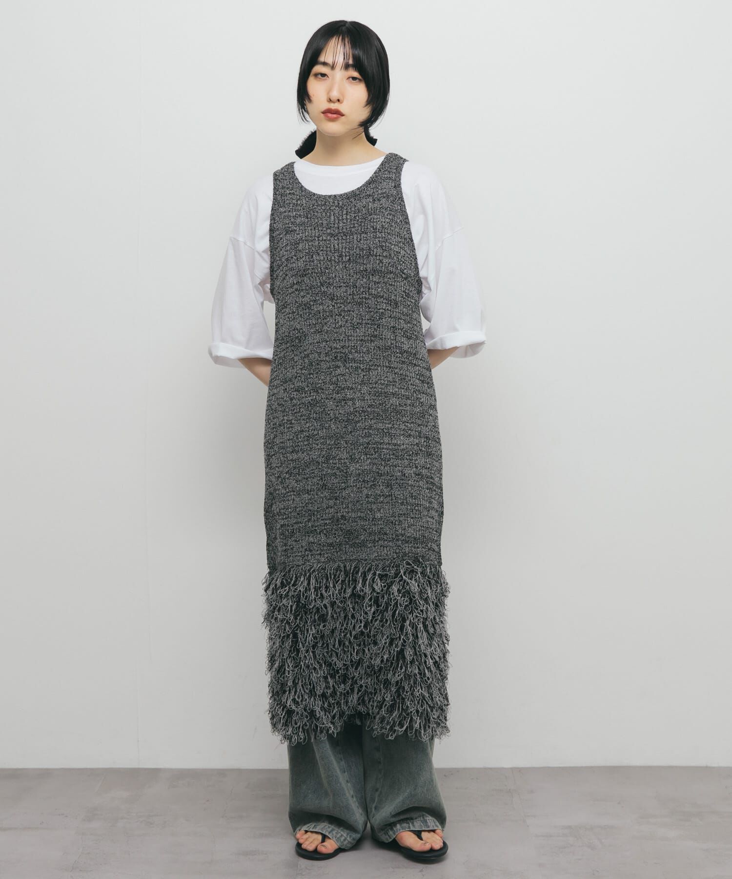  「ループフリンジニットワンピース」|ワンピース|