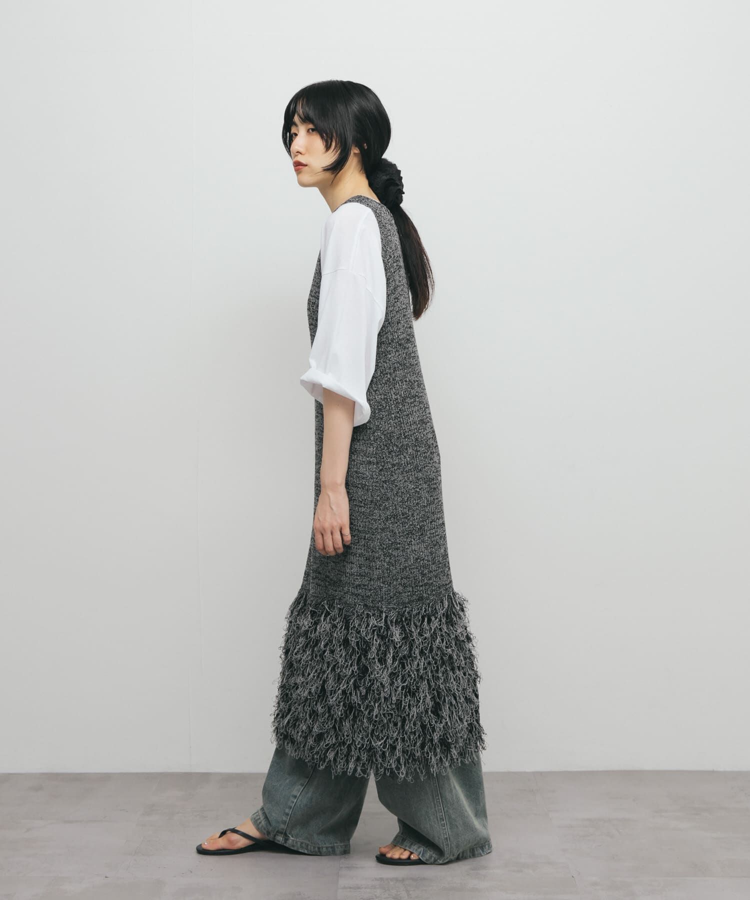  「ループフリンジニットワンピース」|ワンピース|