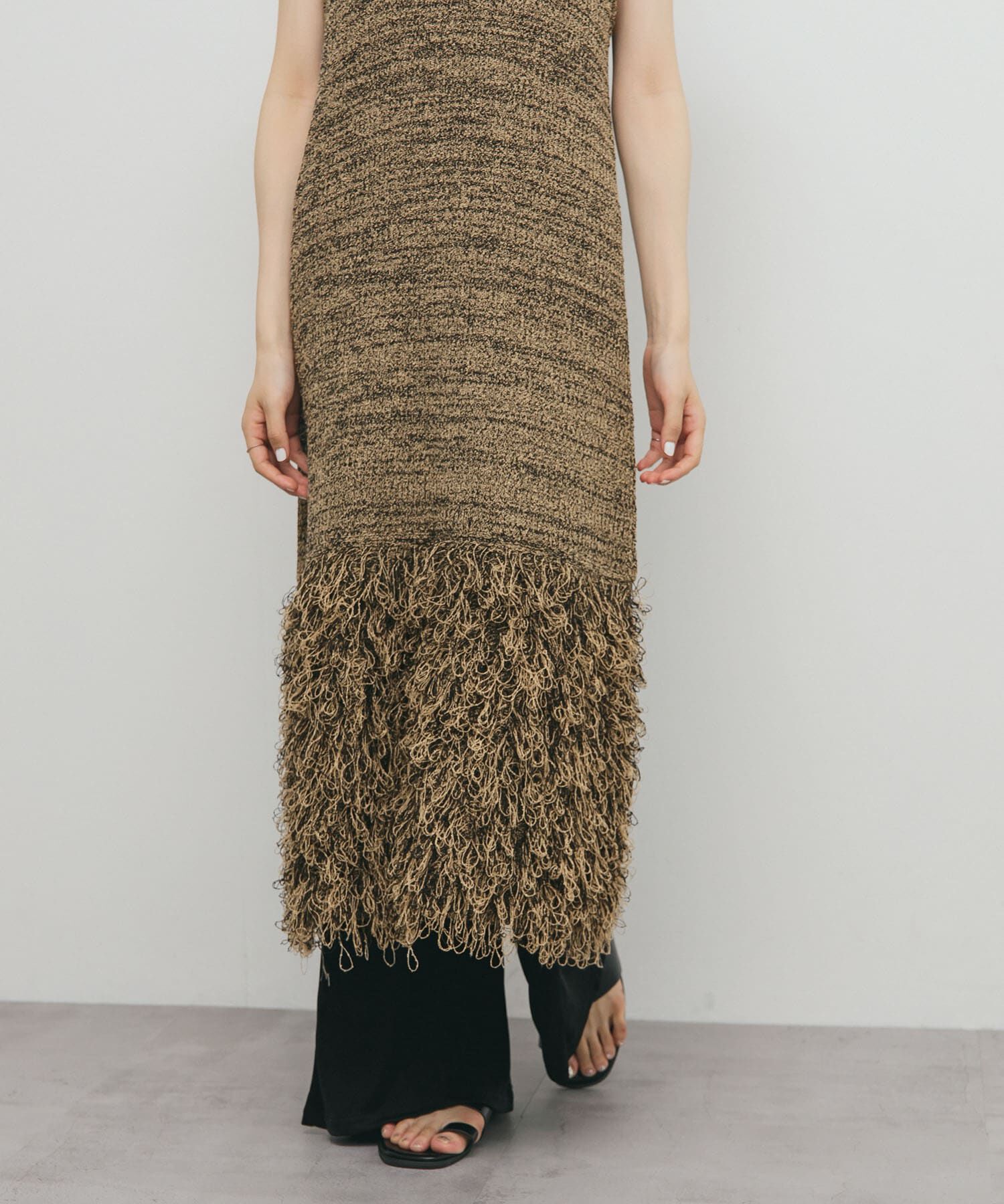  「ループフリンジニットワンピース」|ワンピース|