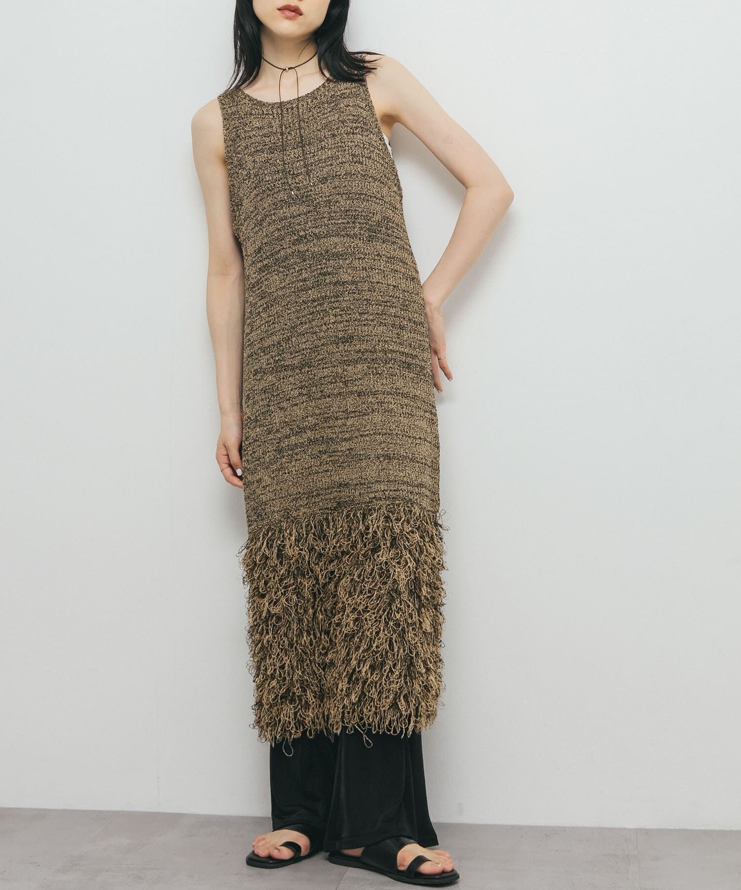 「ループフリンジニットワンピース」|ワンピース|