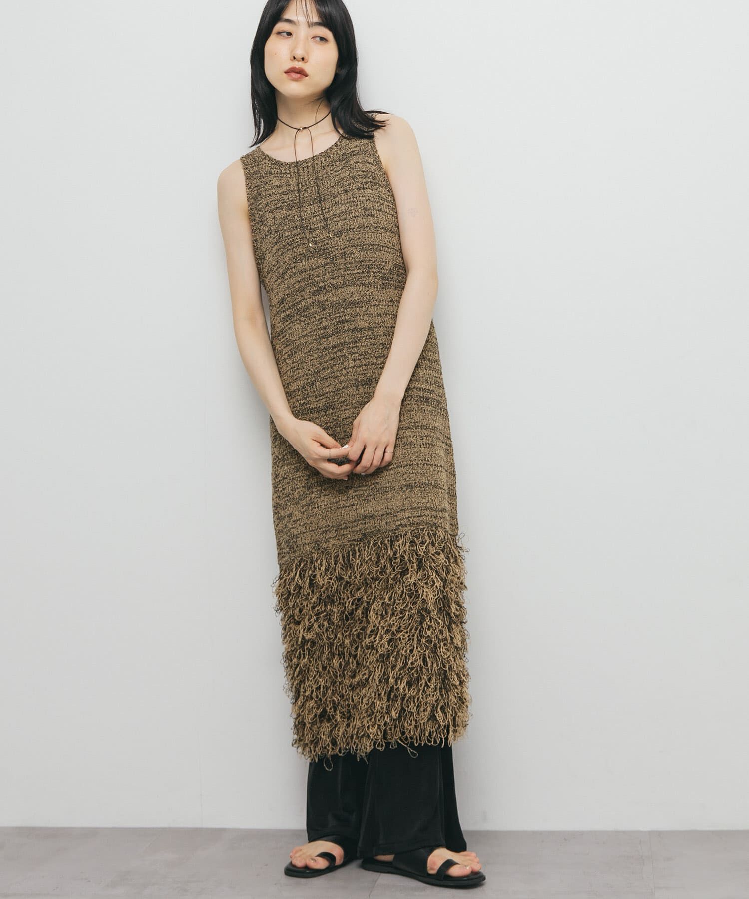  「ループフリンジニットワンピース」|ワンピース|