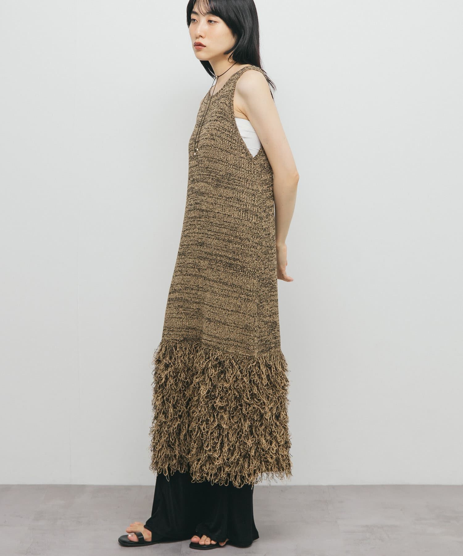 「ループフリンジニットワンピース」|ワンピース|