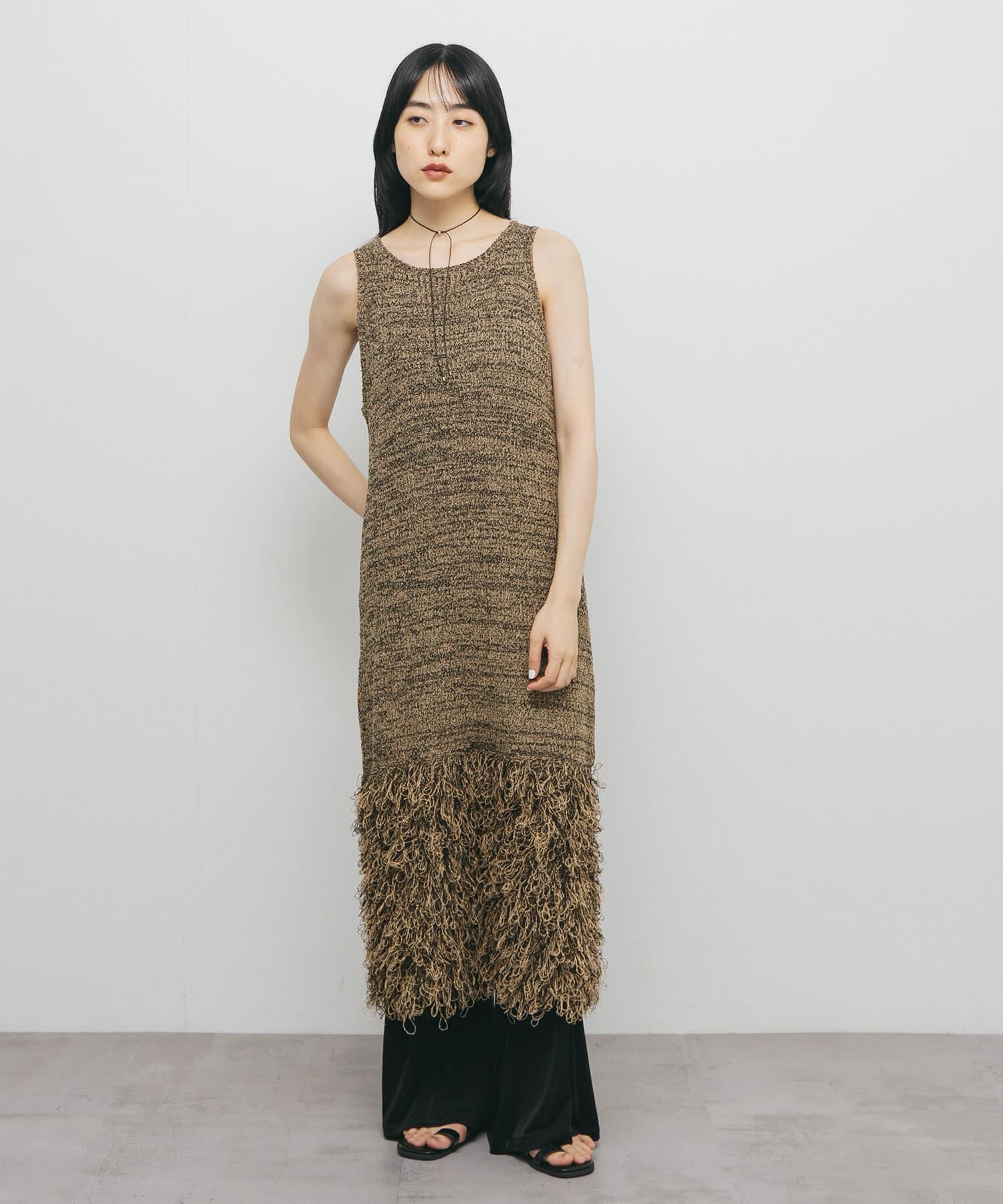  「ループフリンジニットワンピース」|ワンピース|