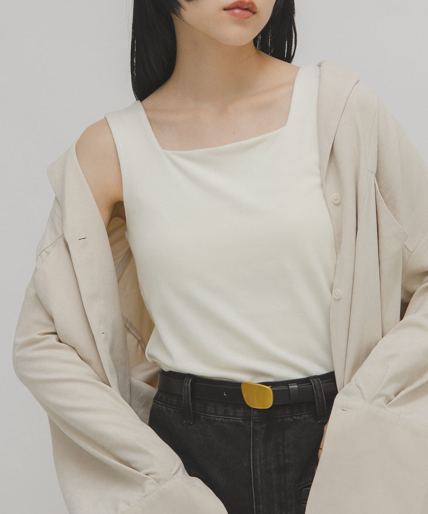  「ピーチスキン2WAYタンクトップ」|タンクトップ|オフホワイト