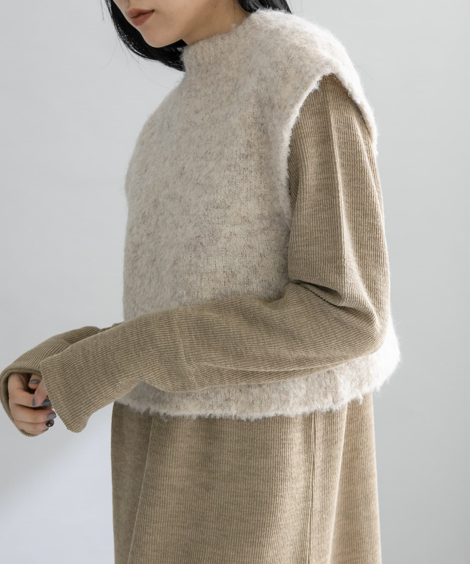  「『WEB限定』ニットSETカットソーワンピース」|ワンピース|