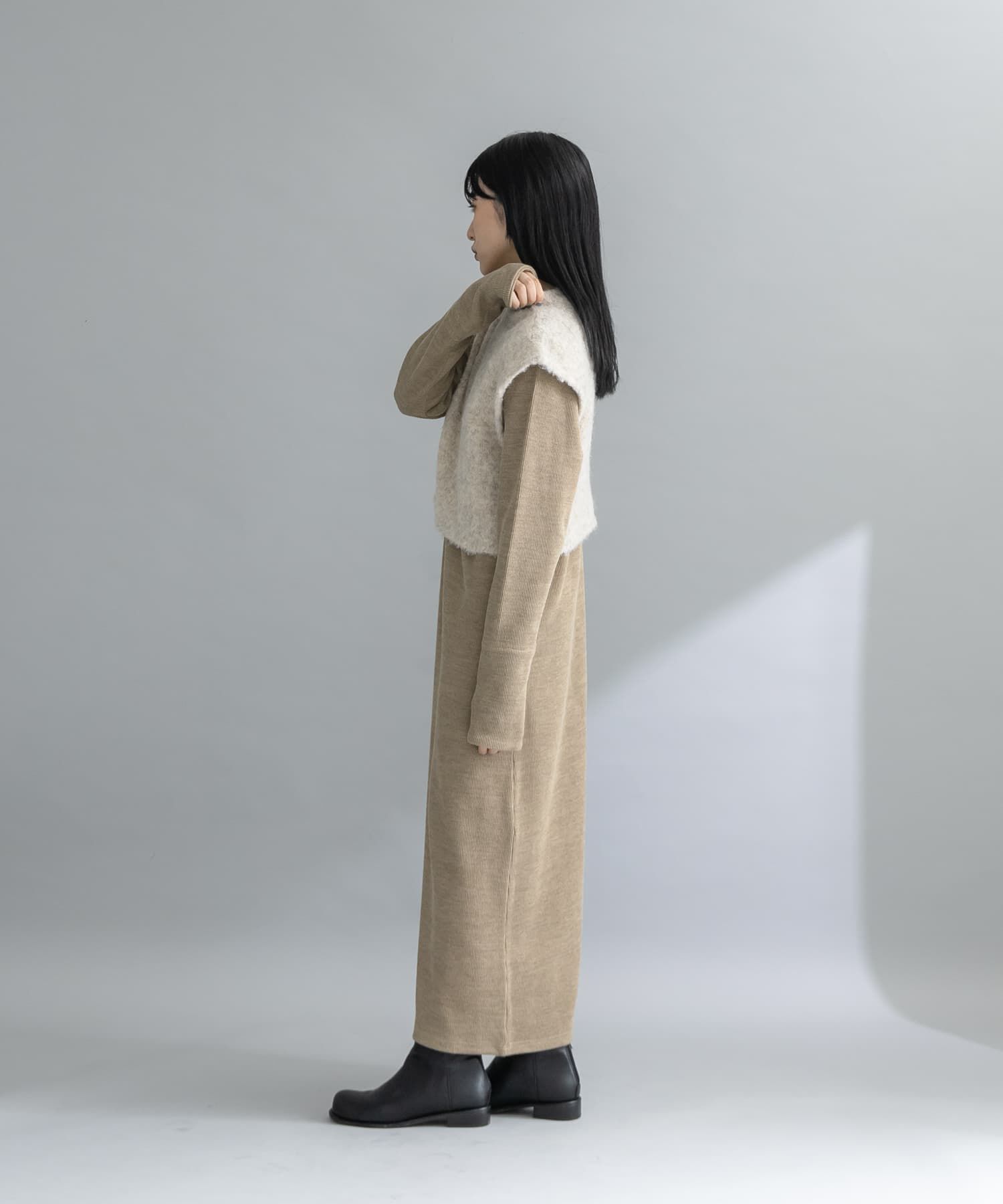  「『WEB限定』ニットSETカットソーワンピース」|ワンピース|