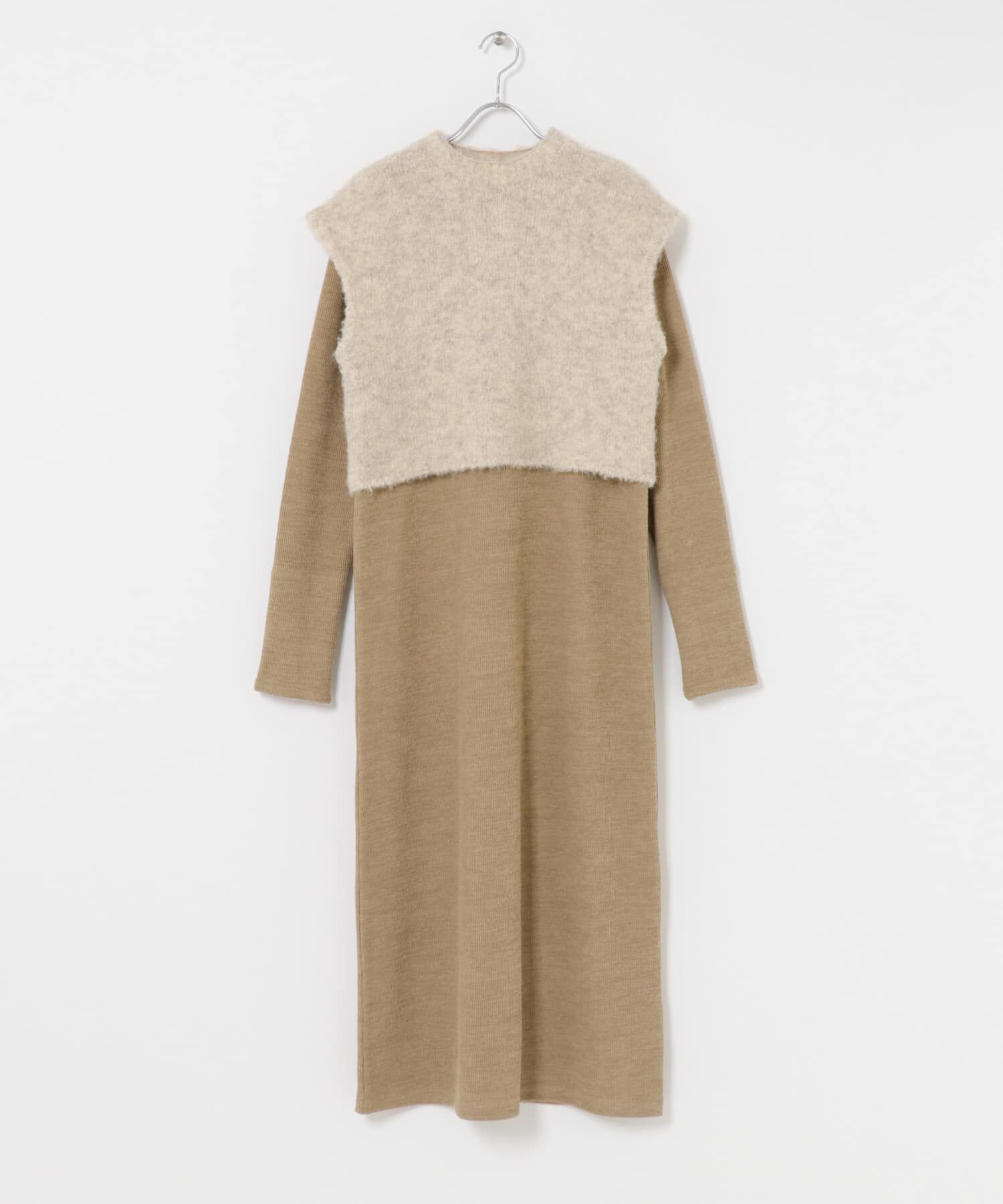  「『WEB限定』ニットSETカットソーワンピース」|ワンピース|