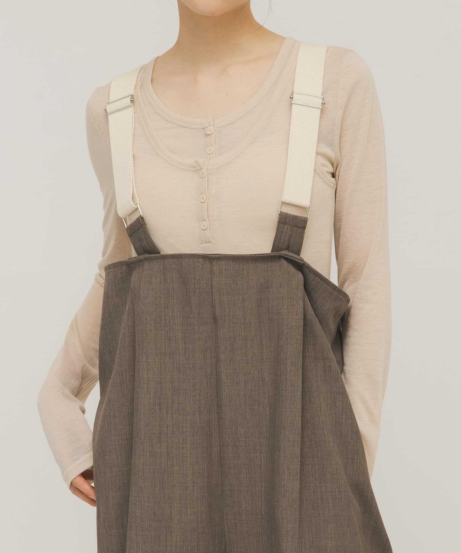  「レイヤードヘンリーネックTEE」|Tシャツ・カットソー|ベージュ系その他