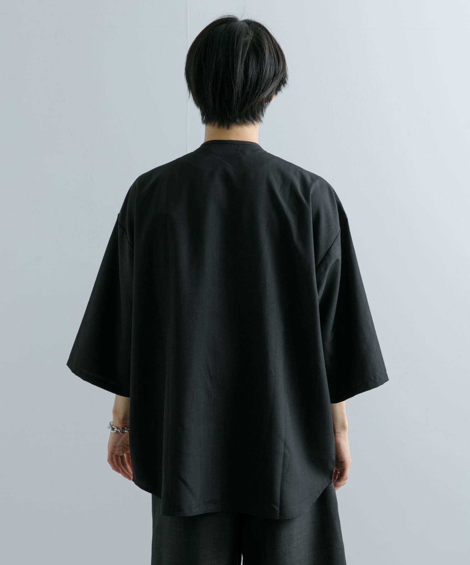 SENSE OF PLACE by URBAN RESEARCH「ノーカラールーズシャツ(5分袖)」|シャツ・ブラウス|