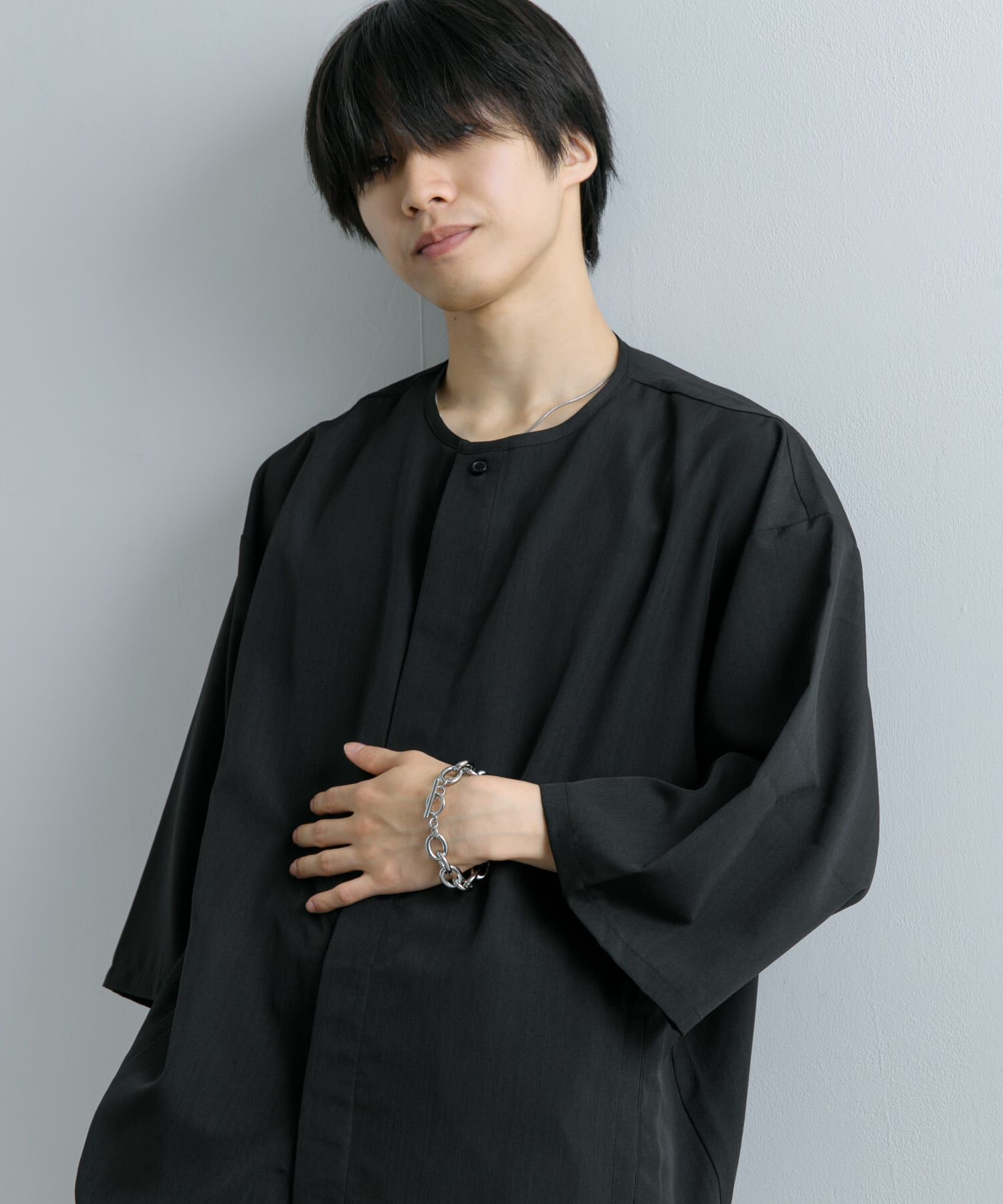 SENSE OF PLACE by URBAN RESEARCH「ノーカラールーズシャツ(5分袖)」|シャツ・ブラウス|