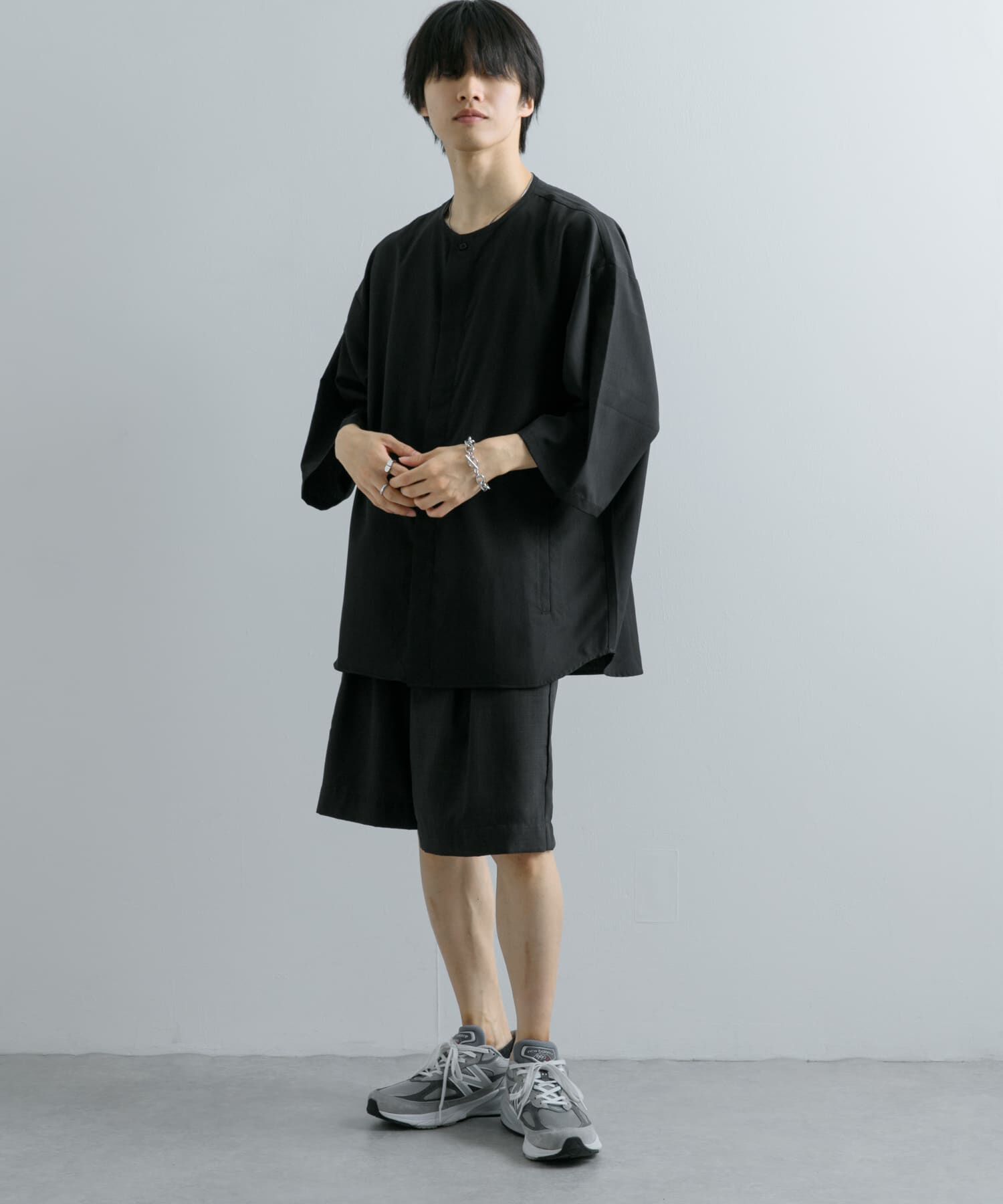 SENSE OF PLACE by URBAN RESEARCH「ノーカラールーズシャツ(5分袖)」|シャツ・ブラウス|