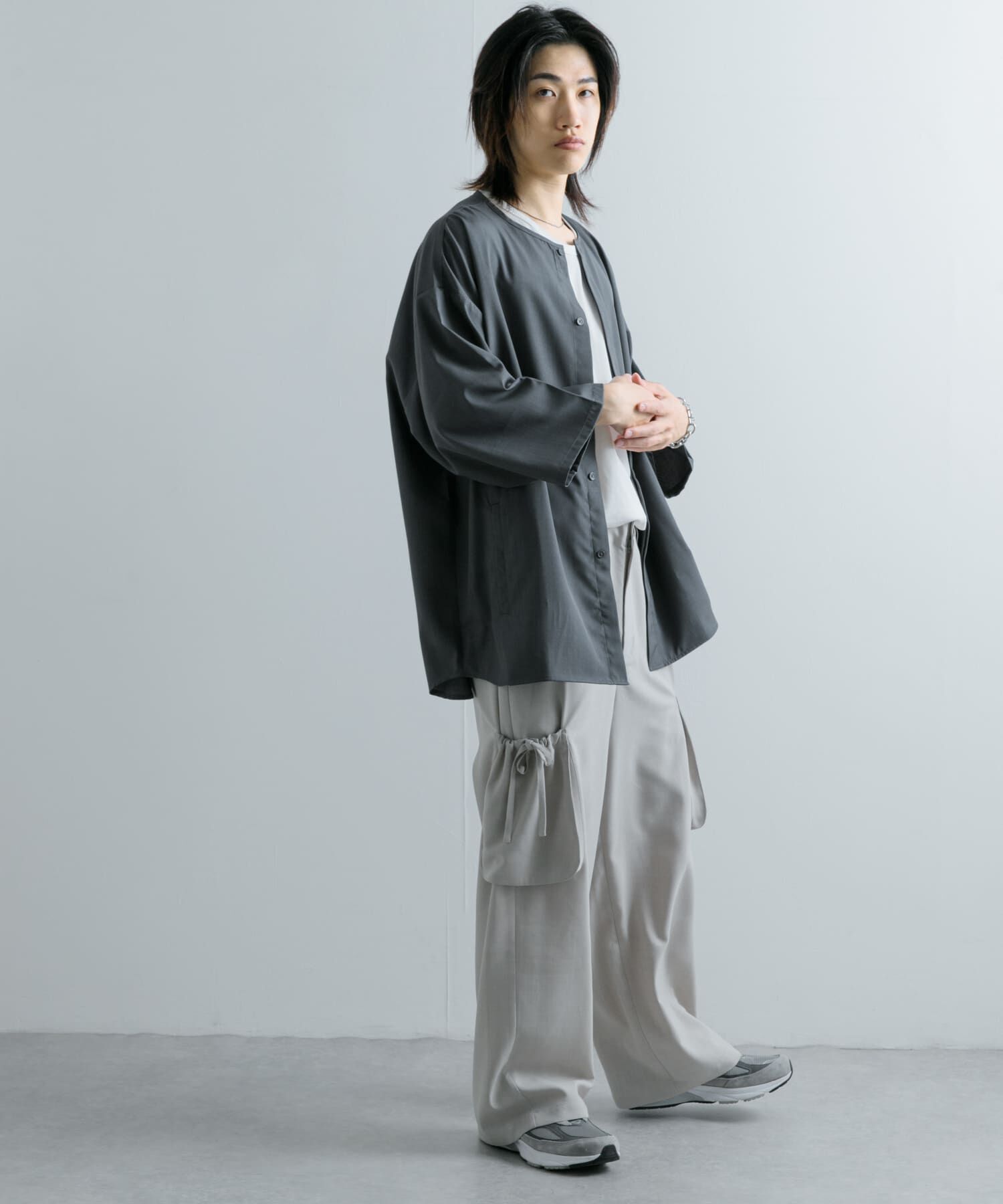 SENSE OF PLACE by URBAN RESEARCH「ノーカラールーズシャツ(5分袖)」|シャツ・ブラウス|