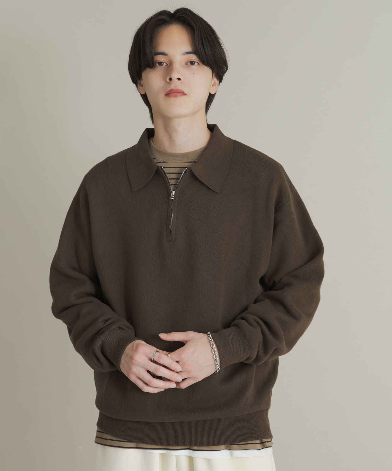 SENSE OF PLACE by URBAN RESEARCH「『ユニセックス』スウェットライクハーフジップニット」|ニット・セーター|