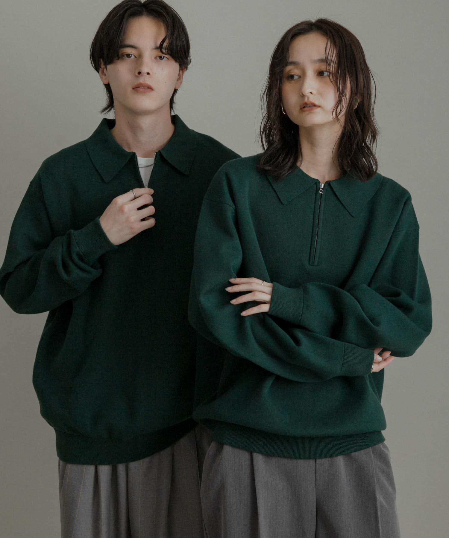 SENSE OF PLACE by URBAN RESEARCH「『ユニセックス』スウェットライクハーフジップニット」|ニット・セーター|