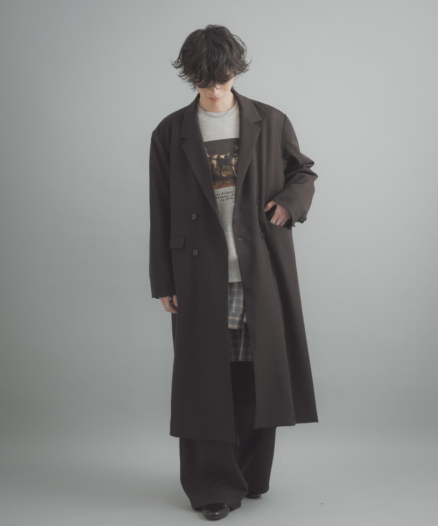 SENSE OF PLACE by URBAN RESEARCH「ダブルブレストロングコート」|ノーカラーコート|
