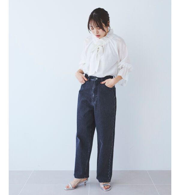  「カーブラインデニムパンツ」|デニム|