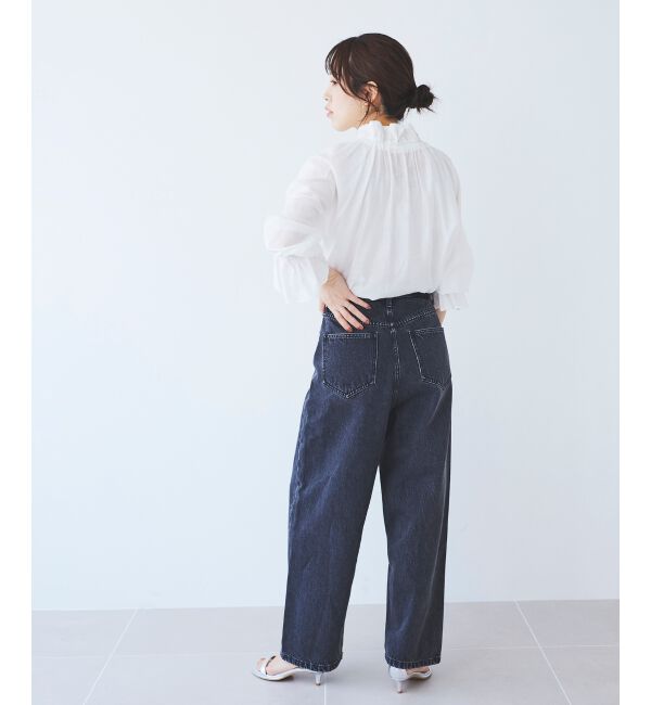  「カーブラインデニムパンツ」|デニム|