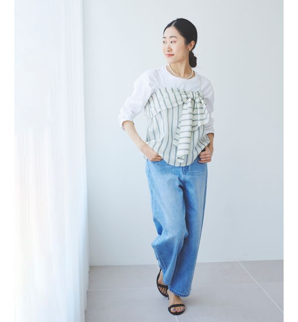  「カーブラインデニムパンツ」|デニム|