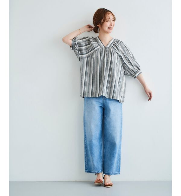  「カーブラインデニムパンツ」|デニム|