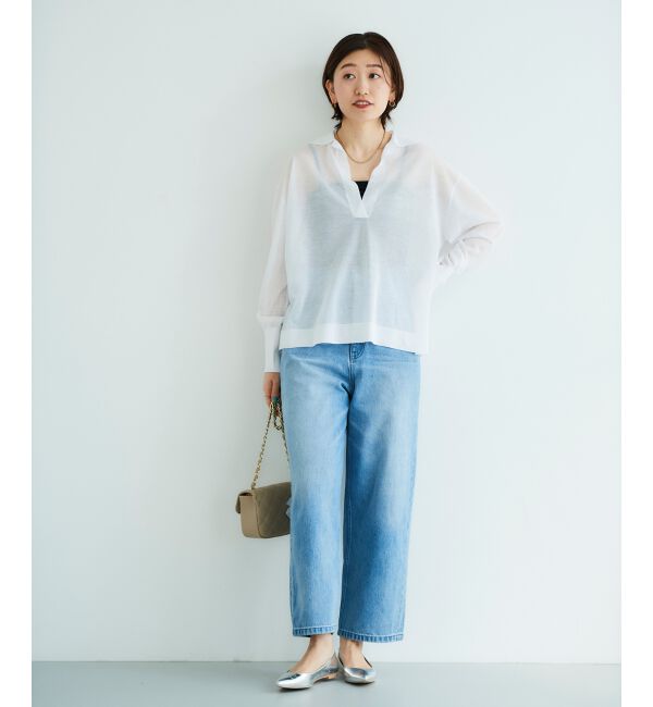  「カーブラインデニムパンツ」|デニム|