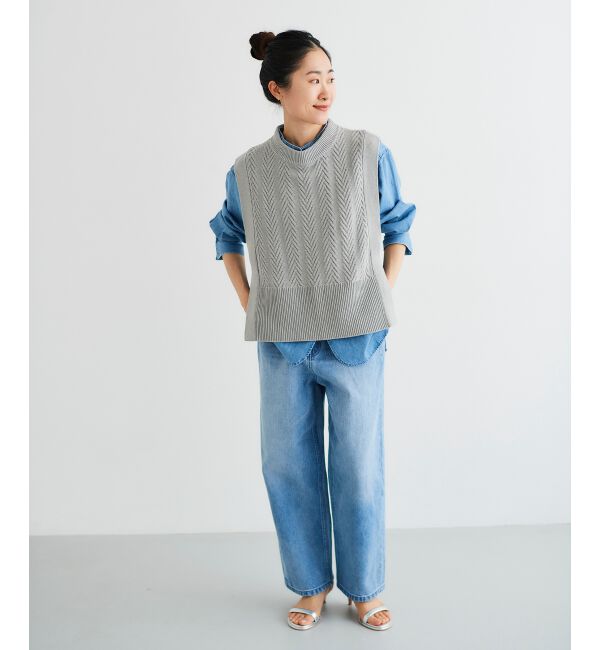  「カーブラインデニムパンツ」|デニム|