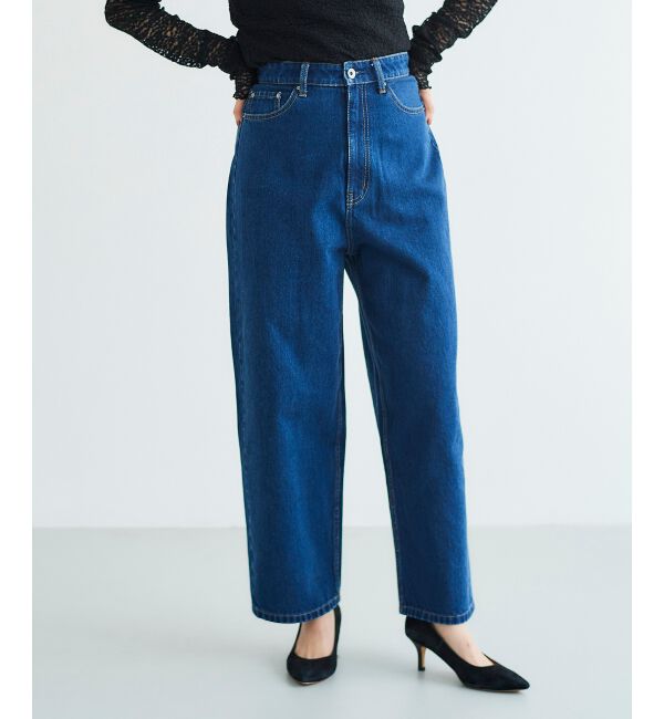  「カーブラインデニムパンツ」|デニム|ブルー