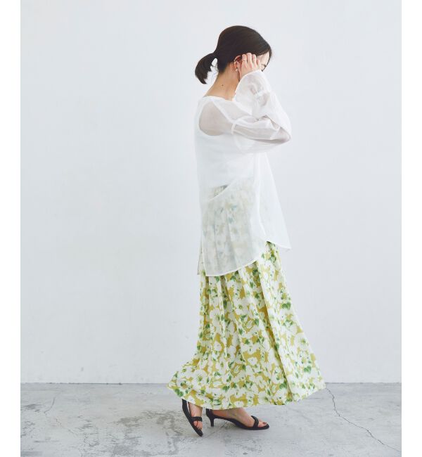 le.coeur blanc「《手洗い可能》シアーギャザーリボンブラウス」|シャツ・ブラウス|