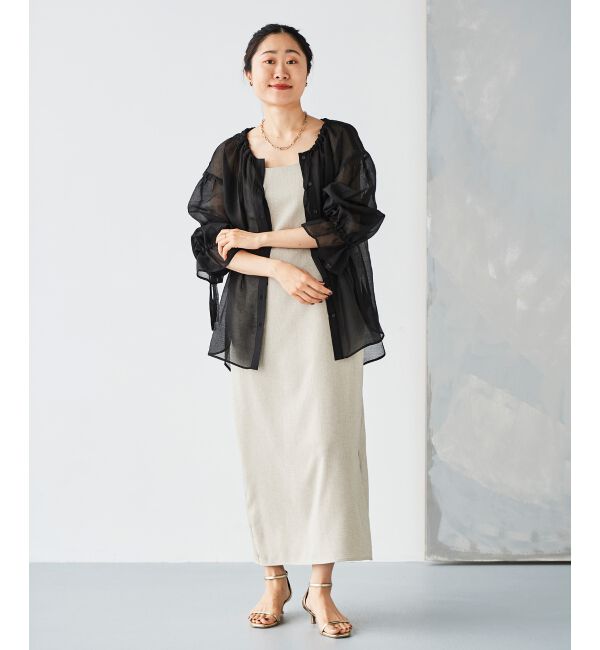 le.coeur blanc「《手洗い可能》シアーギャザーリボンブラウス」|シャツ・ブラウス|