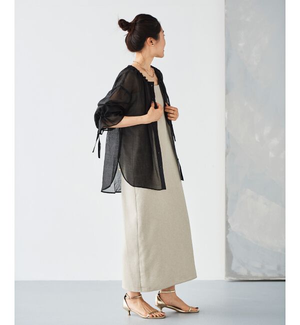 le.coeur blanc「《手洗い可能》シアーギャザーリボンブラウス」|シャツ・ブラウス|