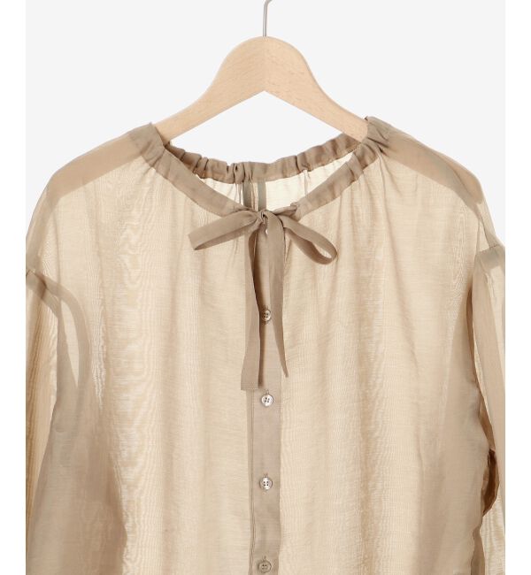 le.coeur blanc「《手洗い可能》シアーギャザーリボンブラウス」|シャツ・ブラウス|