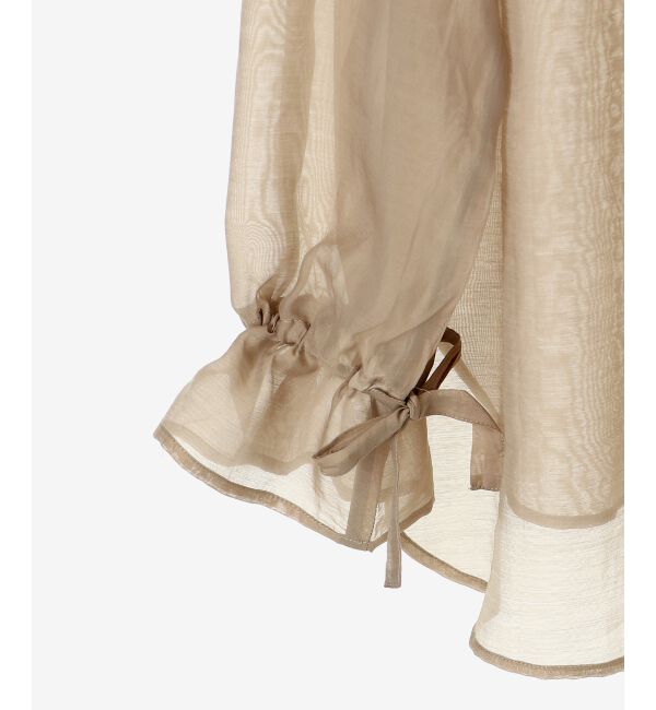 le.coeur blanc「《手洗い可能》シアーギャザーリボンブラウス」|シャツ・ブラウス|