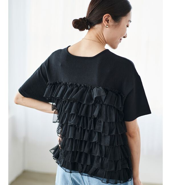  「Perle Peche チュールティアード2wayニット」|ニット・セーター|