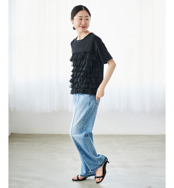  「Perle Peche チュールティアード2wayニット」|ニット・セーター|