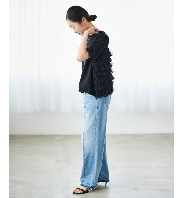  「Perle Peche チュールティアード2wayニット」|ニット・セーター|